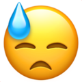 Apple 😓 Cold Sweat Emoji