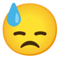 Google 😓 Cold Sweat Emoji